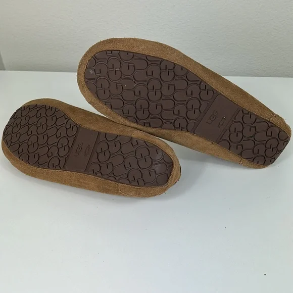 UGG Slippers Suede Leather Dakota Water-Resistant Chestnut Brown Size 6 - Picture 12 of 15